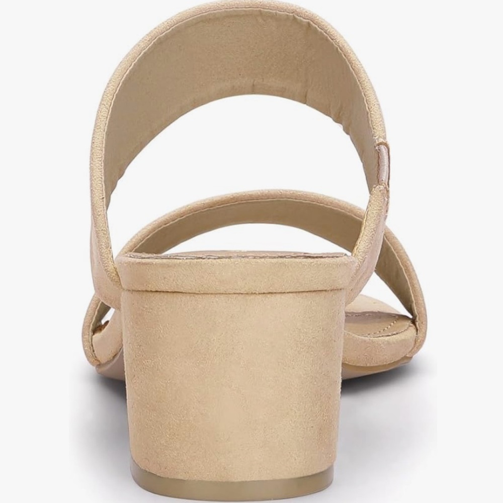 Allegra K Beige Block Heel Sandals - Picture 2 of 3